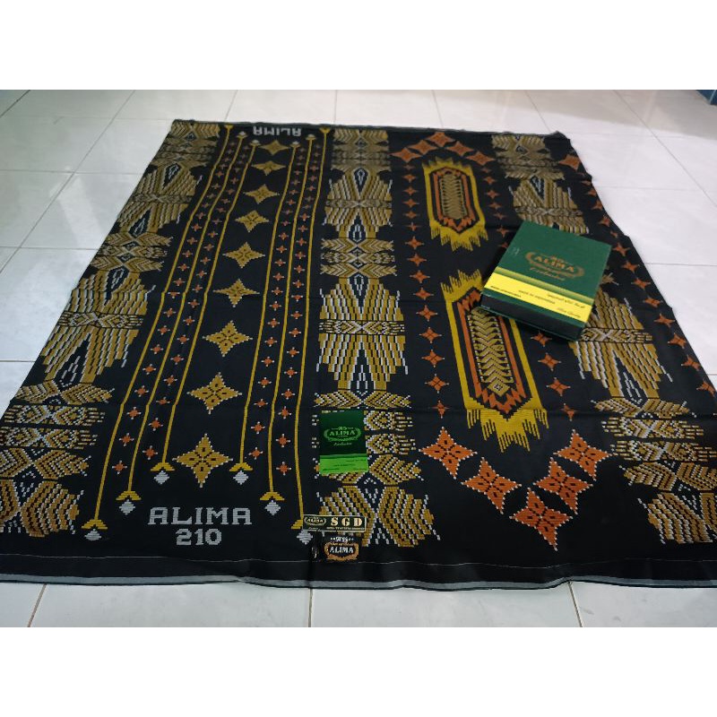 Sarung Alima afkir Hitam Motif BHS Sge SGT MPM