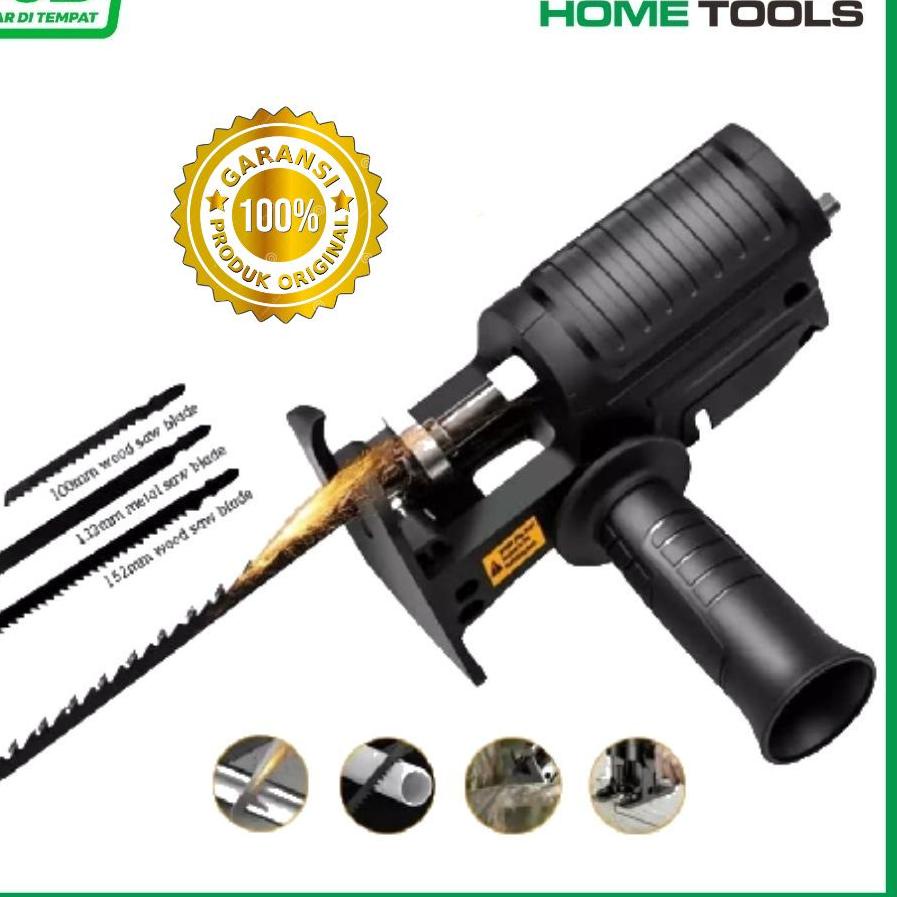 ◘ Adapter reciprocating jigsaw adapter bor ke gergaji tambahan jig saw mesin bor tangan Gergaji Kone