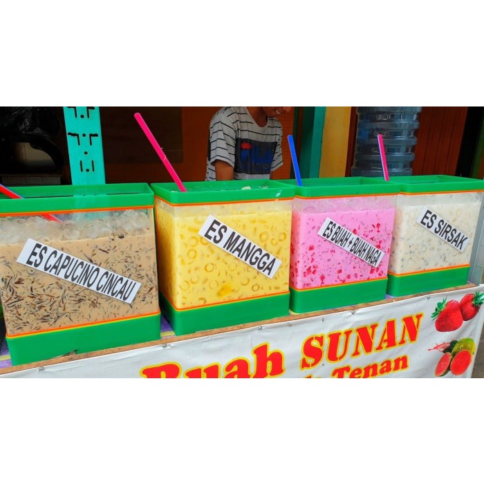 Terlaris Aquarium Es Kelapa Buah Besar / Akuarium Akrilik Tempat Minum Es Buah