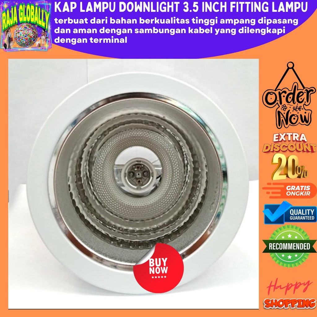 KAP LAMPU DOWNLIGHT 3.5 INCH FITTING LAMPU DOWNLIGHT E27 PUTIH FITTING DOWNLIGHT FITTING LAMPU DOWNL