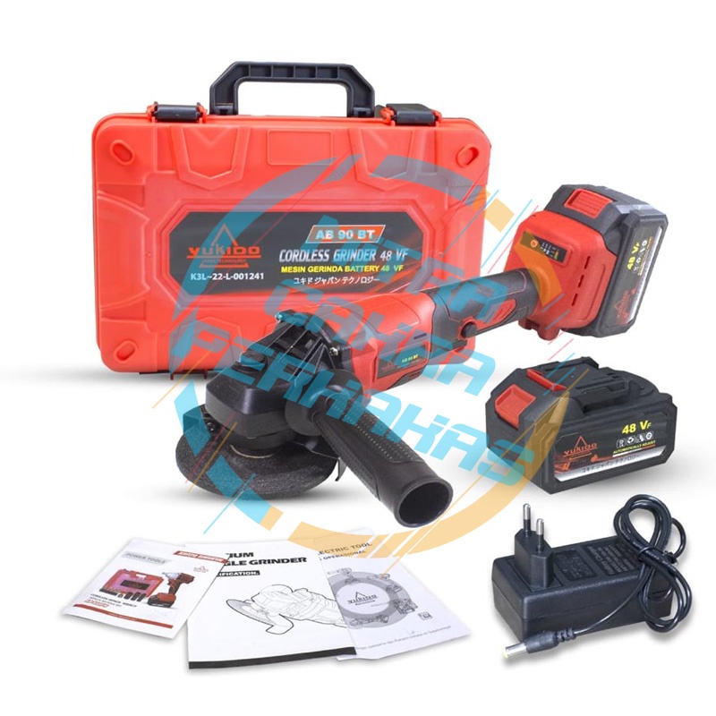 Mesin Gerinda Baterai Tangan / Cordless Angle Grinder Gerinda Cordless Brushless Lengkap BATERAI 21V 4&quot; Set Gurinda Disc Grinder