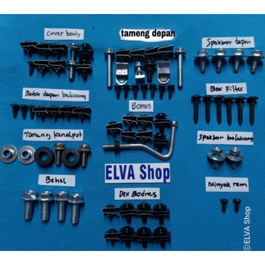 baut ori lengkap body beat tahun 2009 Karbu full set