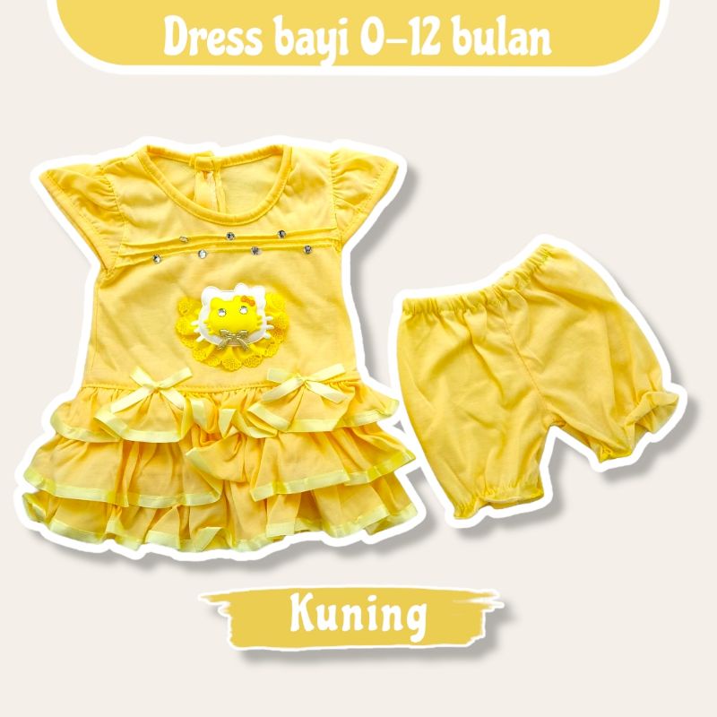 SETELAN BAJU BAYI PEREMPUAN DRESS BAYI USIA 0-12 BULAN