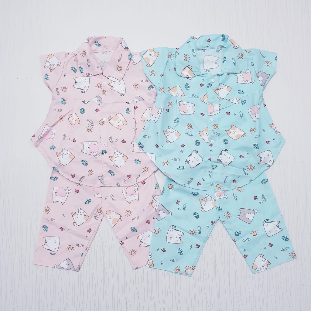 COD Baju Tidur Anak Perempuan Motif Gambar Usia 0-12 Bulan Baby Alicia