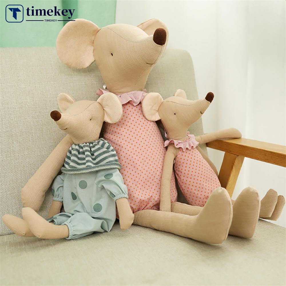 Timekey 1pc 35/45/60cm Kawaii Soft Mouse Plush Toys Cuddly Plushies Boneka Boneka Kartun Hewan Lucu Tikus Bayi Mainan Tidur Dekorasi Rumah O3Q7