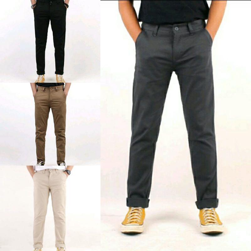 Celana panjang Chinos celana chino UNISEX celana slimfit KERJAHARIAN Dickies Premium
