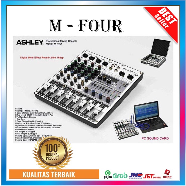 Mixer Professional Ashley M Four Original Free Hardcase 4 Channel
