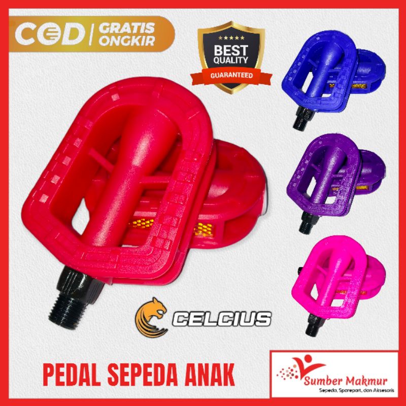 Pedal Ontelan Sepeda Anak As Kecil Ukuran 12 16 18 BMX Mini Lipat Cowok Cewek Merk Celcius Berkualitas Tebal Halus Tidak Mudah Pecah