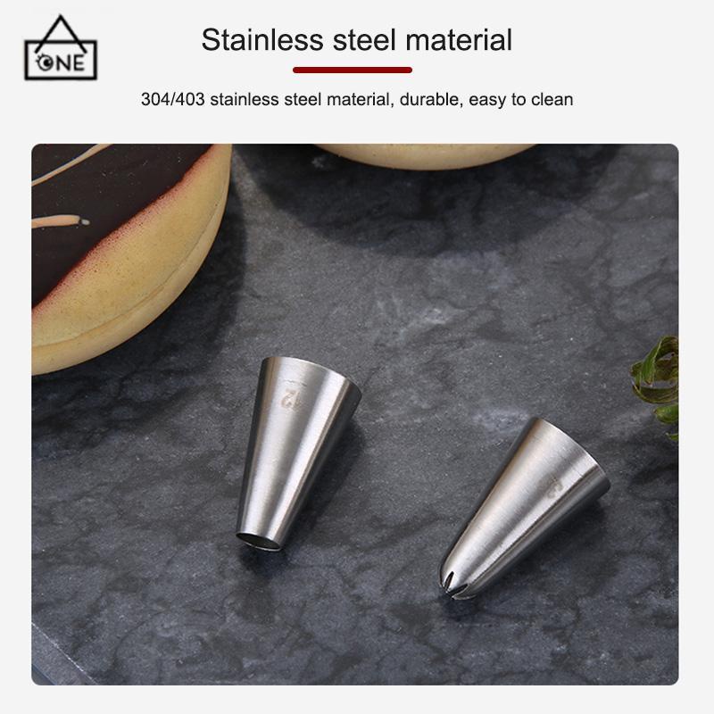 COD❤️Cupcake Nozzles Stainless steel piping nozzle Stainless steel piping nozzle Spuit Baking Cake Decorator-A.one