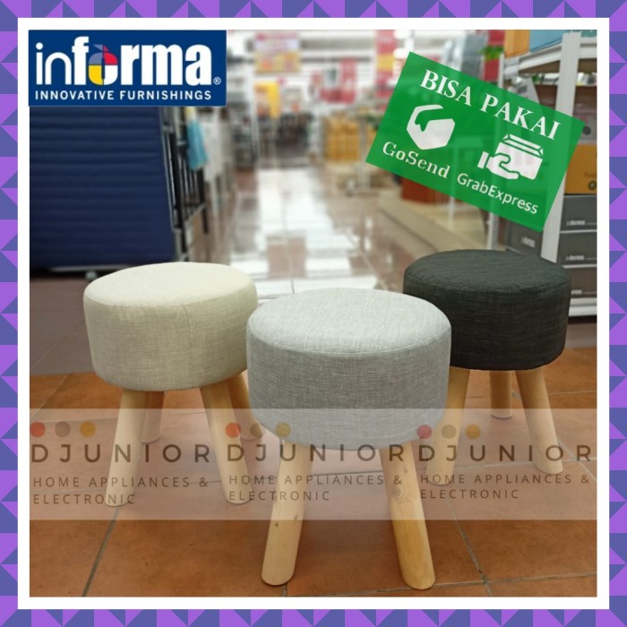 Terlaris Informa - Tango Stool / Kursi Sofa Mini Kaki Kayu Selma