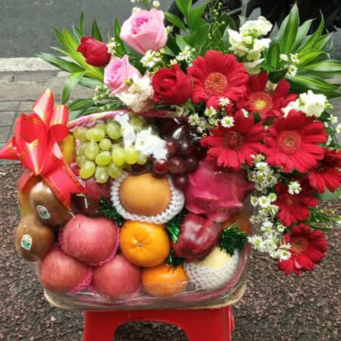 

(COD) parcel buah + Bunga paket