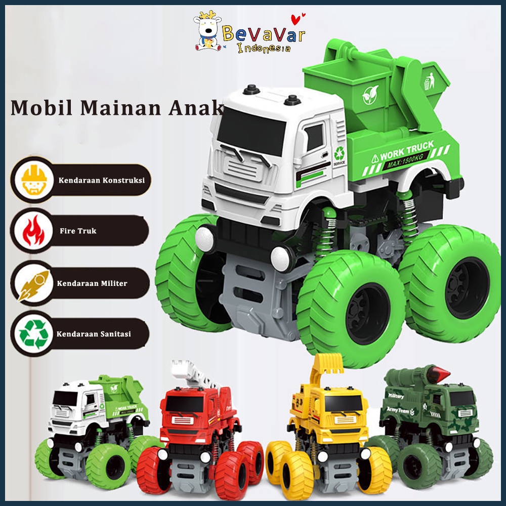 Mobil mainan anak lakilaki model truks mainan mobil mobilan roda inersia