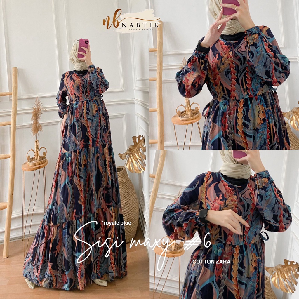 SISI MAXY#6 ORI NABTIK DRESS CANTIK DRESS MURAH GAMIS MAXY GAMIS MUSLIM SYARI   umi