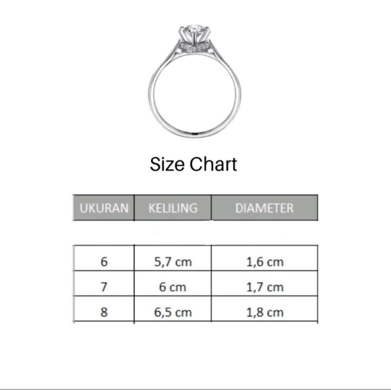 cincin wanita cantik dengan permata zircon baris