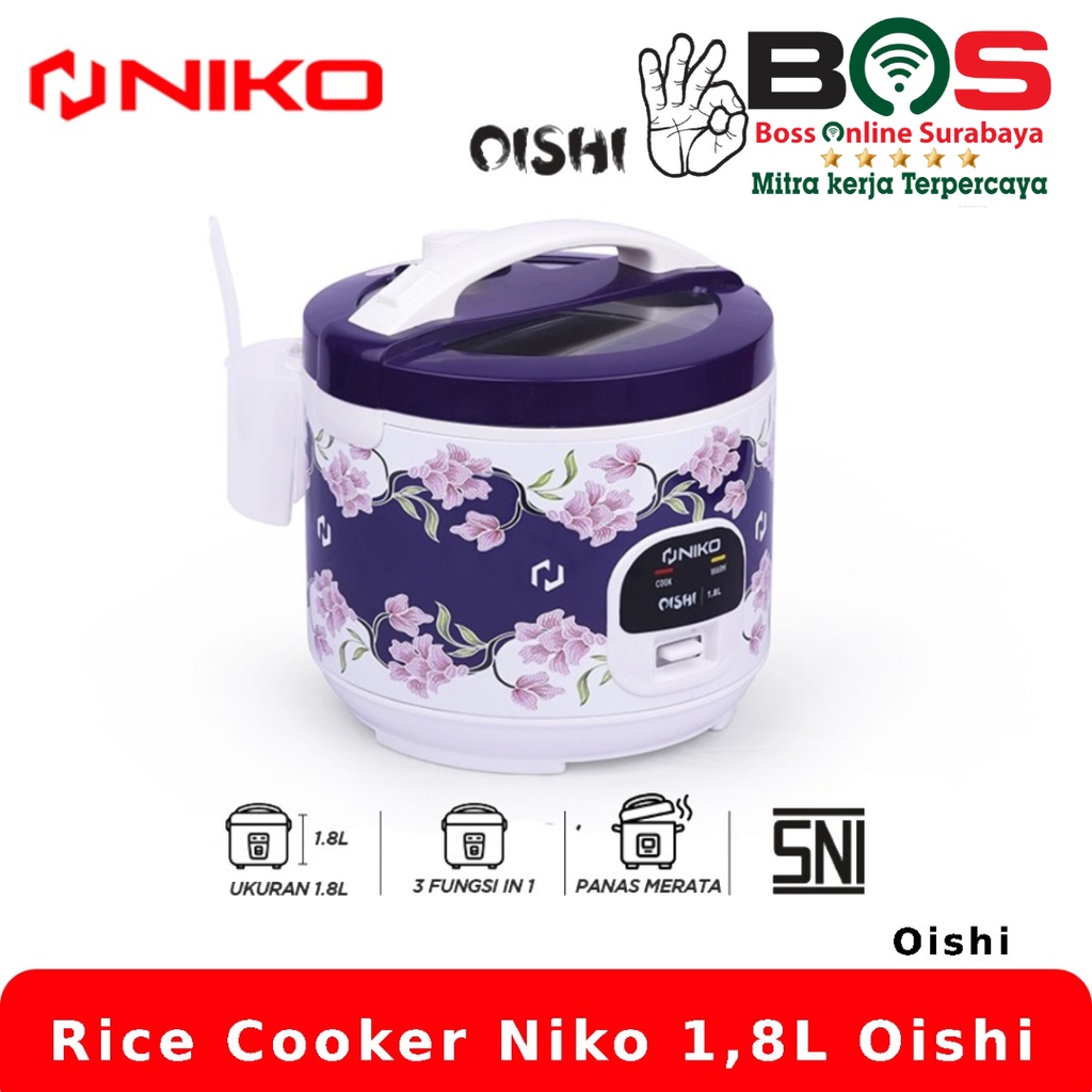 Niko Magic Com Rice Cooker 1,8 Liter 3 in 1 Tutup Kaca Oishi Amazon Batik Landmark Rice Cooker 3 in 1