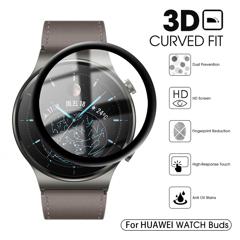 Pelindung Layar PMMA 3D Untuk Huawei Watch Buds Smartwatch HD Clear Soft Explosion-proof Screen Protective Film