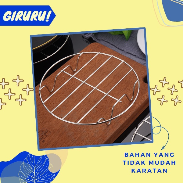 TATAKAN PANCI KUKUS MAKANAN STAINLESS STEEL  / ALAS PANCI STAINLESS STEEL STEAM MAKANAN / Alas Kukus Alas Anti Panas Tatakan Panci Stainless Steel / Tatakan / rack steamer / tray alas panas piring stainless / Tatakan Panci Kukusan Stainless Wajan Kukus