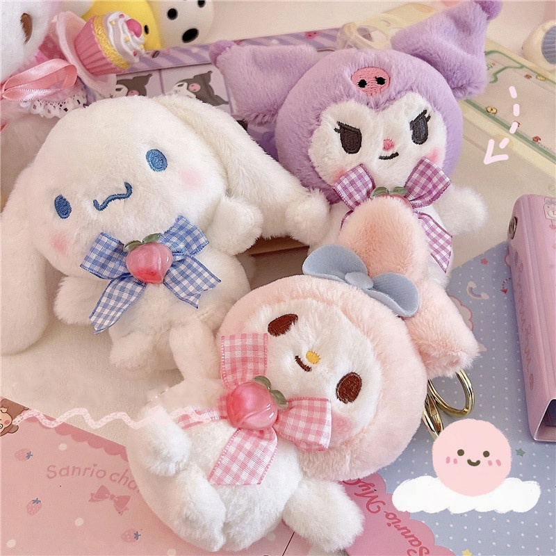 Sanrio Mainan Mewah Imut Kuromi Plushie Sanrio Hello kitty Melody Cinnamoroll Aksesoris Home Decor Boneka Boneka PP Katun