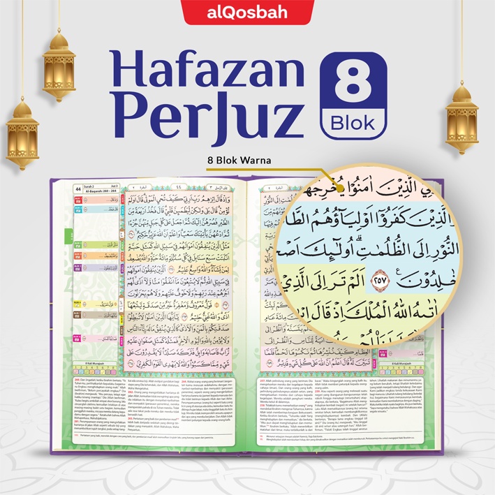Al-Quran Hafalan Per Juz : HAFAZAN BLOK 8 TERJEMAH &amp; TAJWID Uk. A5 | Bonus TAS &amp; TASBIH