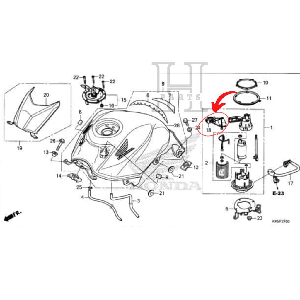 PELAMPUNG TANGKI BENSIN FUEL UNIT CBR 150R K45G K45N 37800-K45-N41 ASLI ORIGINAL AHM HGP HONDA