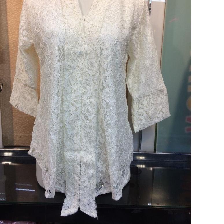 ✲ Kebaya Modern Atasan Floy Brukat Putih dan Lainnya ✧