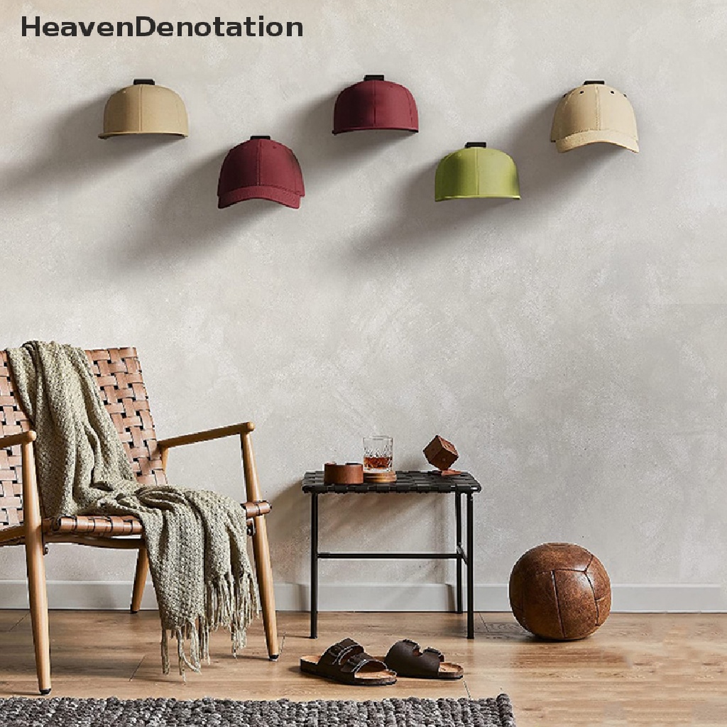 [HeavenDenotation] 5pcs Self Adhesive Baseball Caps Hooks Tempel Dinding Hats Organizer Holders Hanger HDV