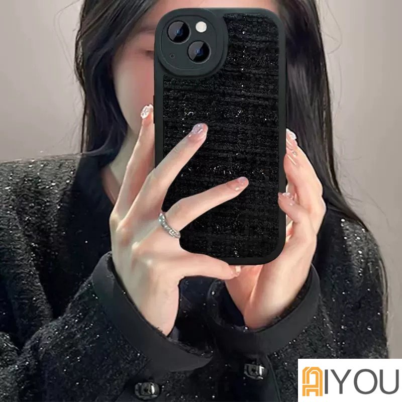 Casing Kulit Mewah Kompatibel Untuk iPhone 11 Pro Max XR 7Plus 8Plus 7 8 14 Plus 12 13 14 Pro Max SE Simple Solid Macaron Warna Permen Tekstur Anyaman Lensa Bulat Tahan Guncangan Soft Case