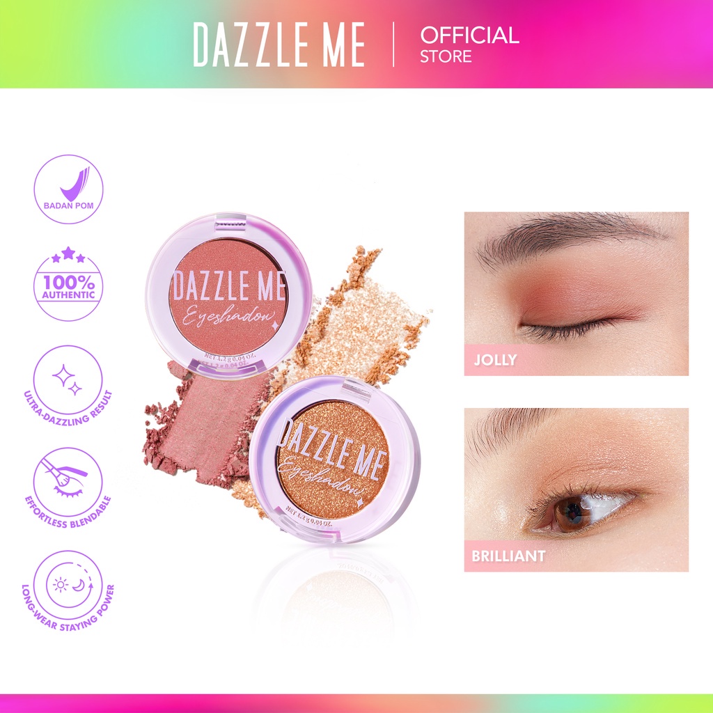 DAZZLE ME POV Eyeshadow | Long Lasting Pigmented Matte Eye Makeup 6 Colors Murah Glitter Eyeshadow BPOM - CO