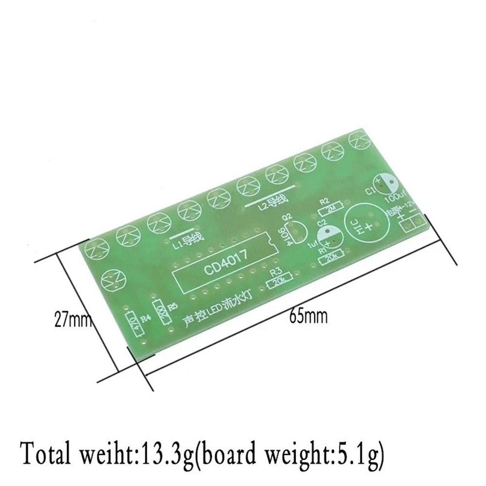 Agustinina Lampu Air LED Kontrol Cahaya Modul Lampu Produksi Elektronik Lampu Indikator Mengalir Lampu Air DIY CD4017 Lentera