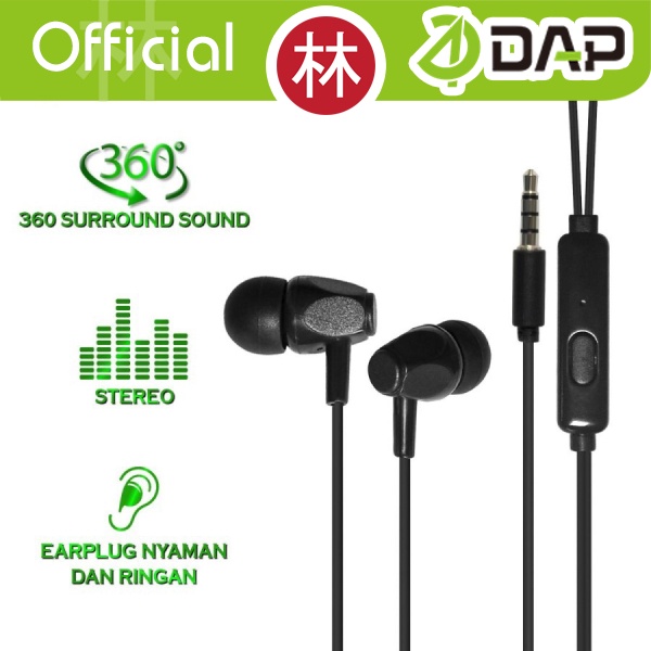 DAP DH-F23 Wired Headset Earphone Hifi Stereo Earbud Bass Built In Mic