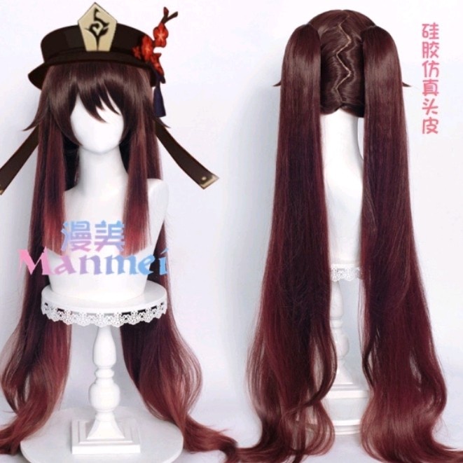 Terlaris Manmei-Hu Tao Wig -Gensjin Impact/Wig Cosplay Wig Anime Hu Tao