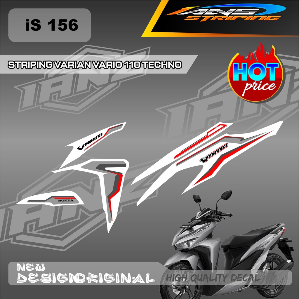 TERBARU STIKER STRIPING MOTOR HONDA VARIO TECHNO 110 VARIASI DESAIN WARNA / STIKER DECAL HONDA VARIO110 / DECAL KERETA HONDA VARIO TECHNO  IS156