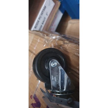 Roda Rem Karet Hitam 2&quot; Inch Baut/ Kastor Caster Trolley Gepeng