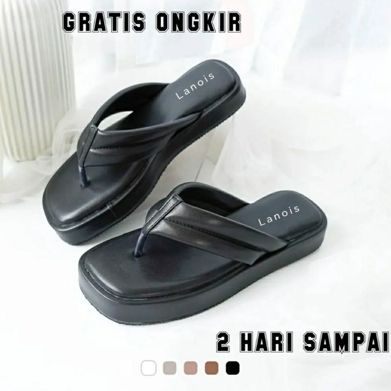 Sandal Wanita Jepit Wedges Empuk Kekinian Terbaru 2023