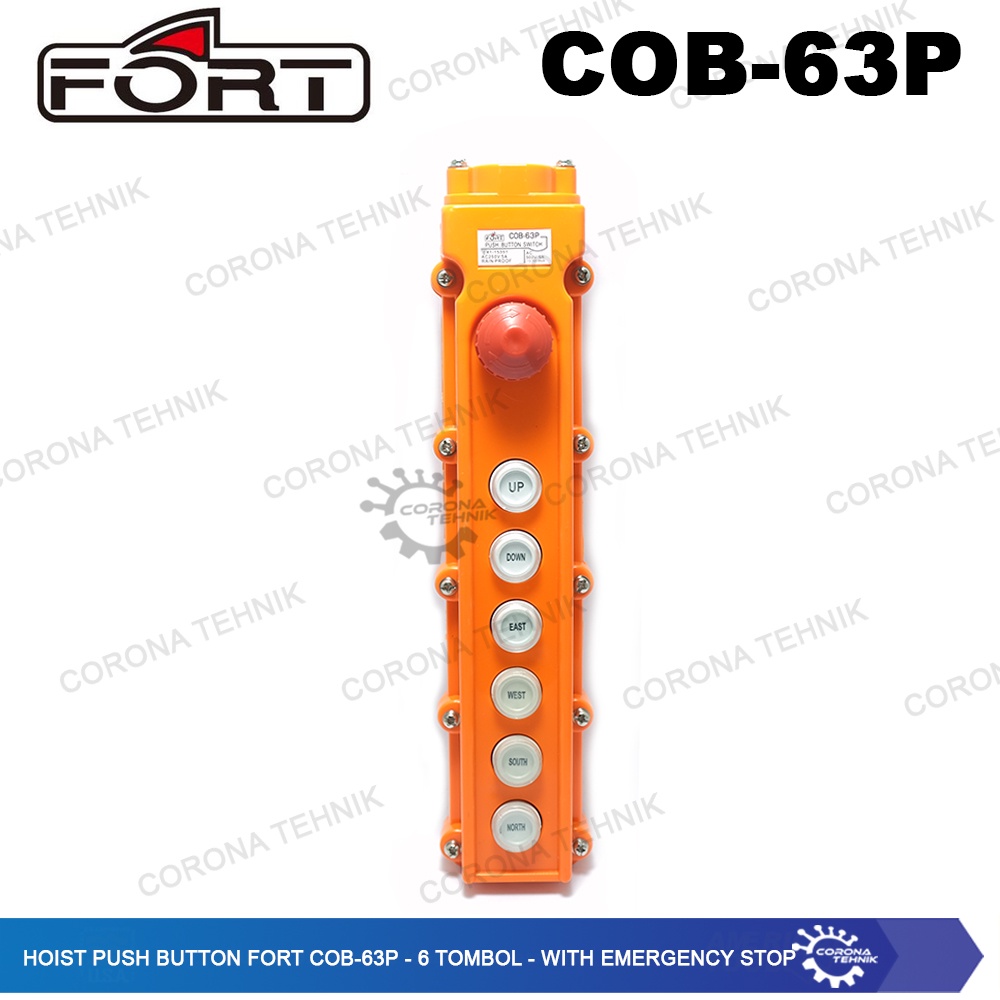 COB-63P - 6 Tombol - With Emergency Stop Hoist Push Button Fort