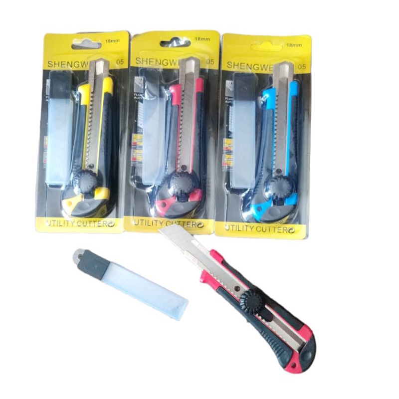

Cutter Besar / Cutter Shengwei + Isi 3 pcs 18mm