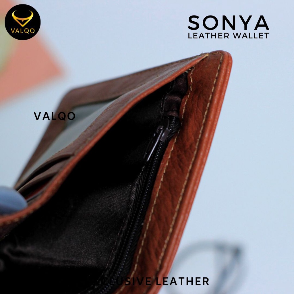 VALQO - SONYA Dompet wanita kulit sapi lipat Dompet pendek Dompet Kecil