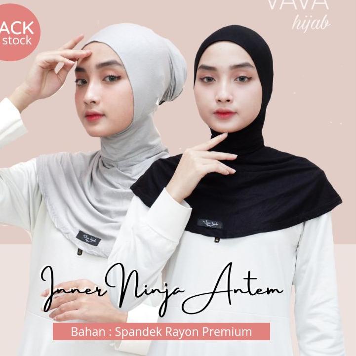 Bisa Cod Inner Ciput Ninja Resleting Jumbo Tanpa Cepol Anti Tembem Bahan Rayon Spandex Antem Malaysi