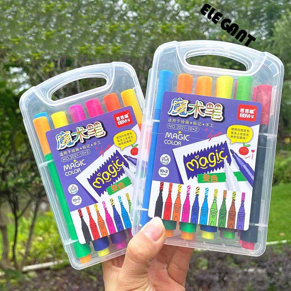 [Elegan] Discolor Pen Siswa Kantor Sekolah Perlengkapan Alat Tulis Dapat Berubah Warna Water Color Pen