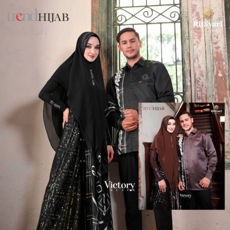 [RITZ SYAR'I] GAMIS SYARI COUPLE/ DRESS SET PRINTING " VICTORY SERIES " By Ritz Syar'i