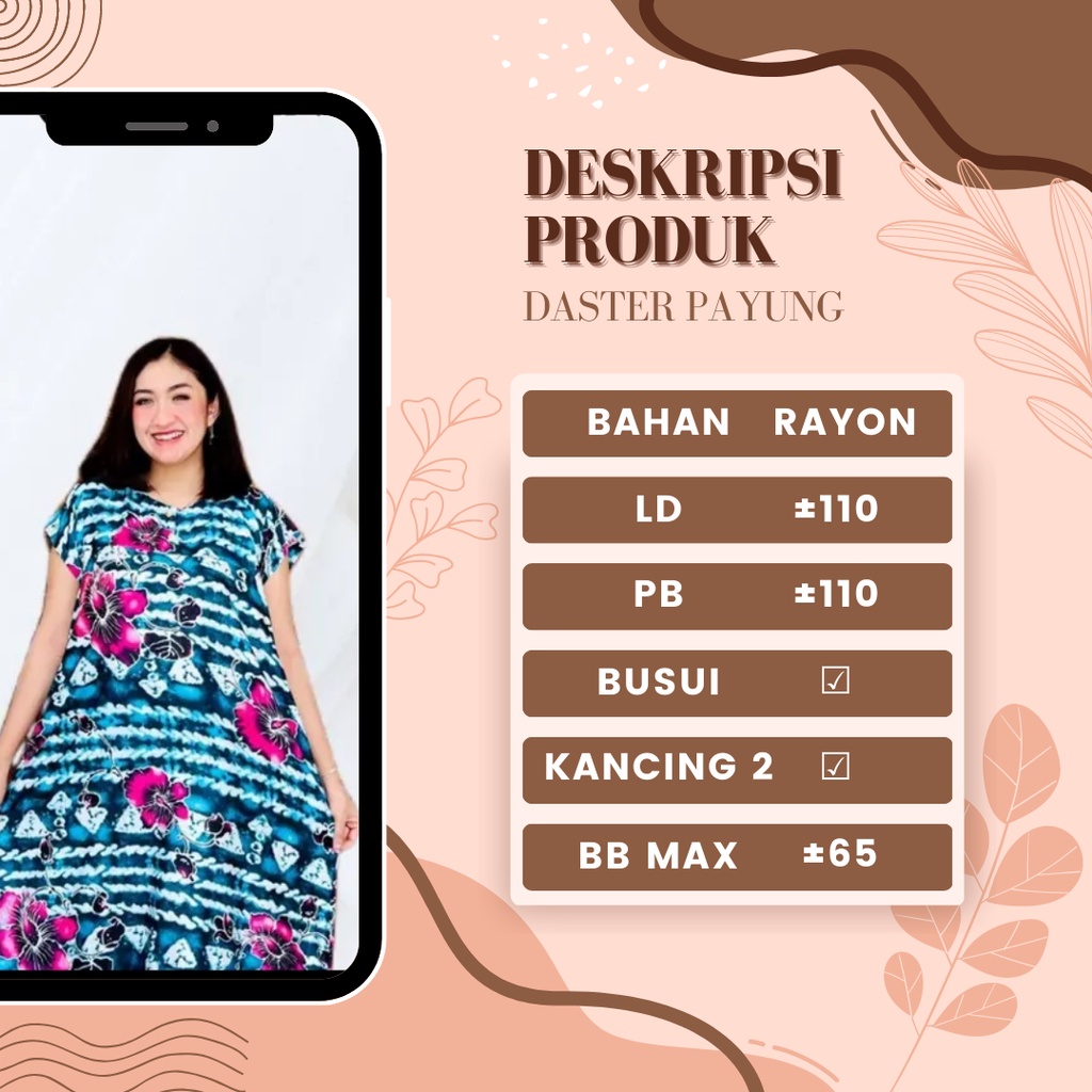 DASTER PAYUNG STANDART RAYON SANTUNG