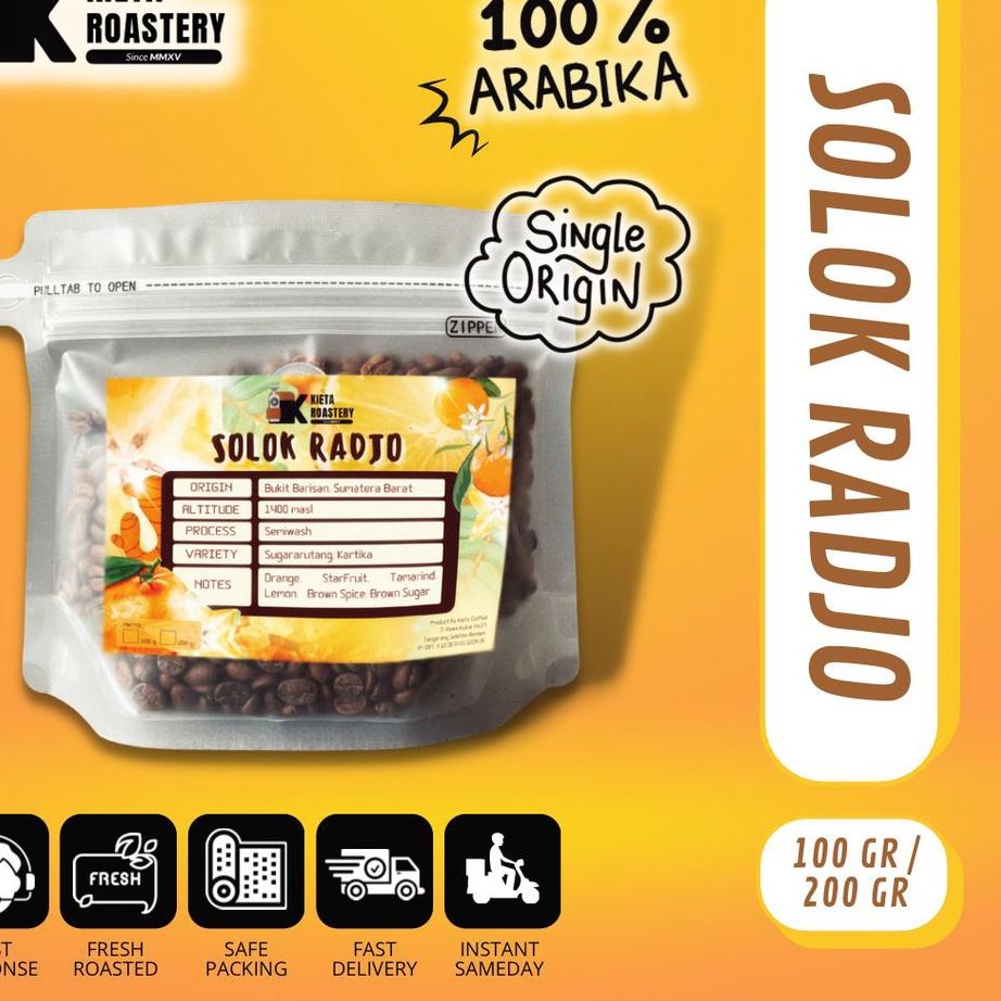 

❁ Biji Kopi Arabika Solok Radjo Premium 250gr kieta coffee ♨