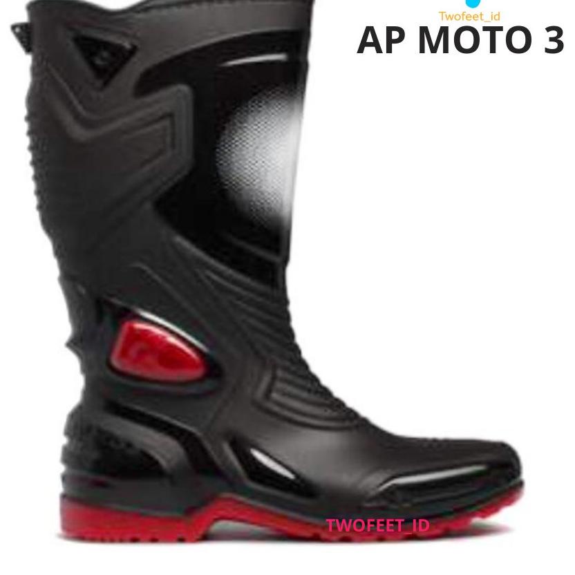 ℗ AP BOOTS MOTO 3 BLACK RED 38-45 - SEPATU BOOTS SEPATU BIKERS MOTO 3 - AP BOOTS ❈