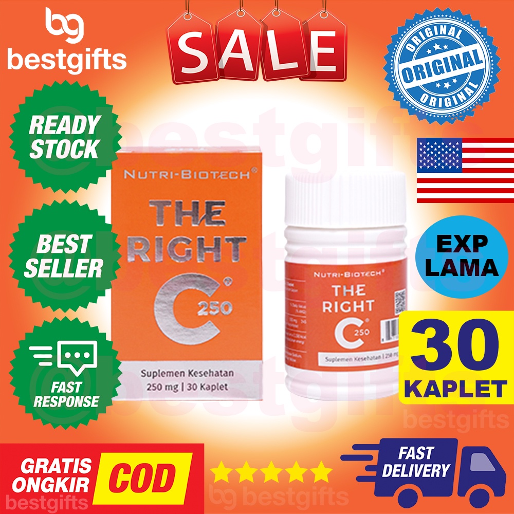 NUTRI BIOTECH THE RIGHT C VITAMIN VIT C 250MG 250 MG IMUNITAS KEKEBALAN DAYA TAHAN TUBUH 30 KAPLET