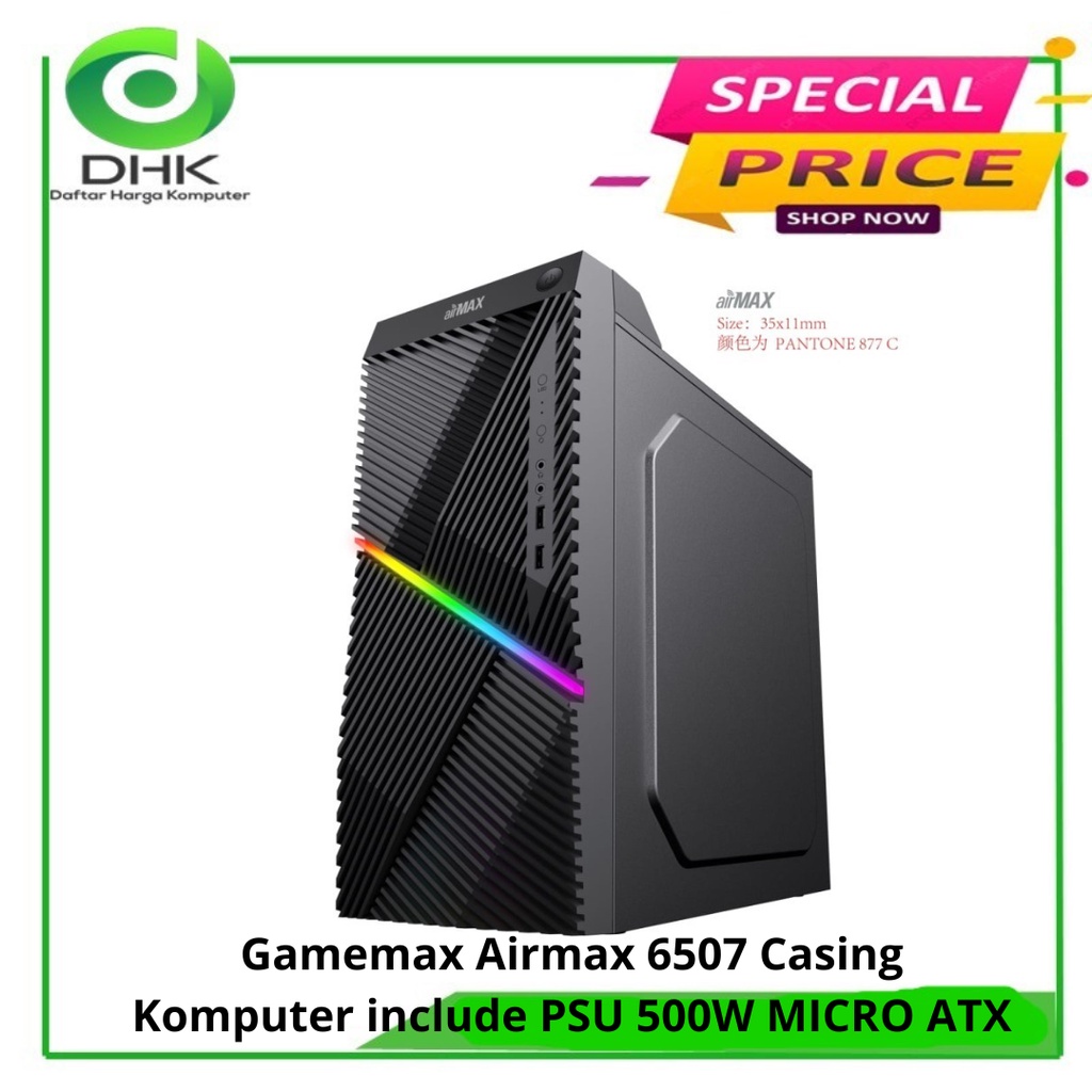 Gamemax Airmax 6507 Casing Komputer include PSU 500W MICRO ATX