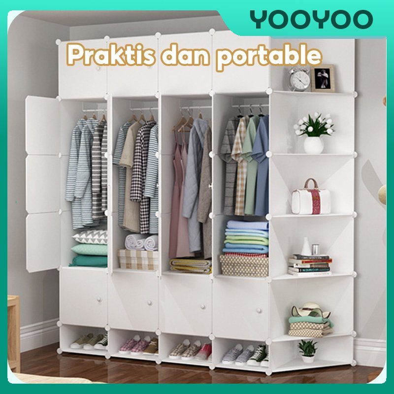 YooYoo Lemari plastik / lemari sekat / lemari pakaian / lemari baju / lemari multifngsi