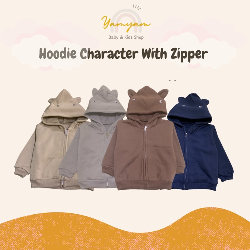 hoodie anak karakter jaket anak seleting bahan fleece