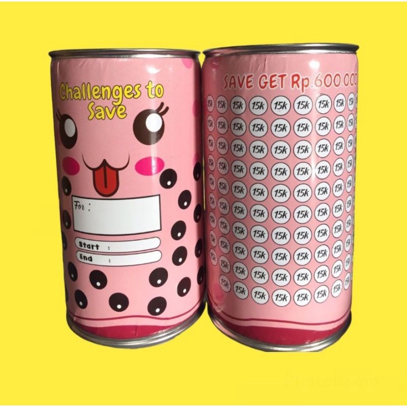 Celengan karakter BOBA - viral full kaleng Gambar