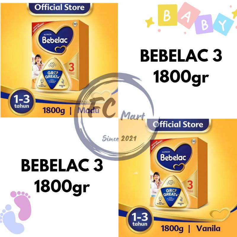 BEBELAC 3 1800gr Madu Vanilla Susu Anak 1-3 tahun