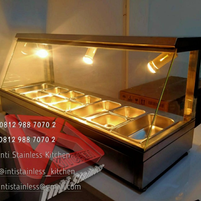 Terlaris Warm Etalase Pemanas Makanan Bain Marie Pan Stainless